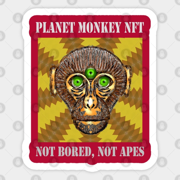 Planet Monkey Animals Not Bored Apes Sticker by PlanetMonkey